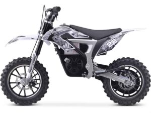 MotoTec 36v 500w Demon Electric Dirt Bike Lithium White_3