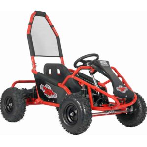 MotoTec Mud Monster Kids Gas Powered 98cc Go Kart Full Suspension Red_2