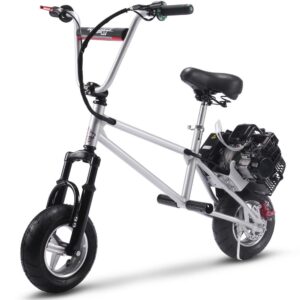 MotoTec 49cc Gas Mini Bike V2 Silver_6