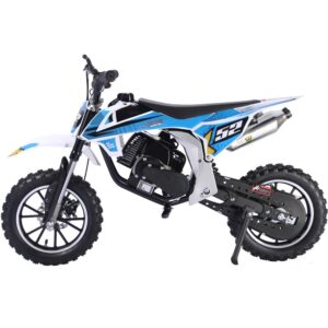 MotoTec Warrior 52cc 2-Stroke Kids Gas Dirt Bike Blue_2